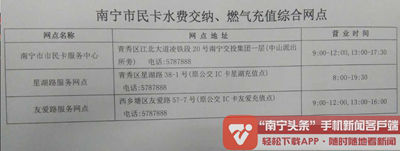 南宁市民卡燃气充值功能正式启用 充值网店增至214个
