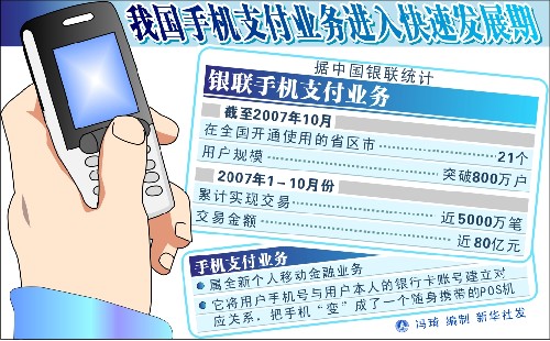 我国手机支付业务进入快速发展期