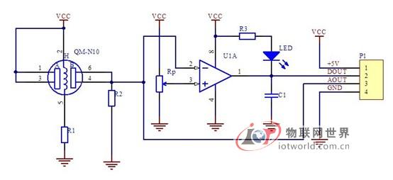 MQ-7气体传感器模块原理图